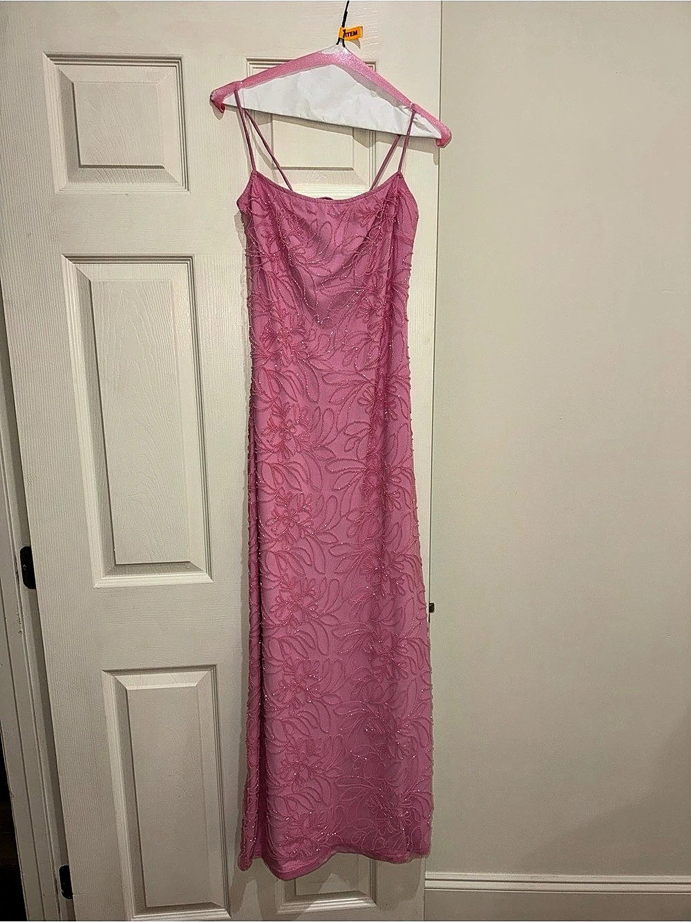 Peppermayo Bright Lights Beaded Maxi Dress Pink Size Medium